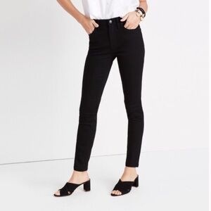 Madewell 9" High Rise Skinny Jeans in Black solid black wash size 27